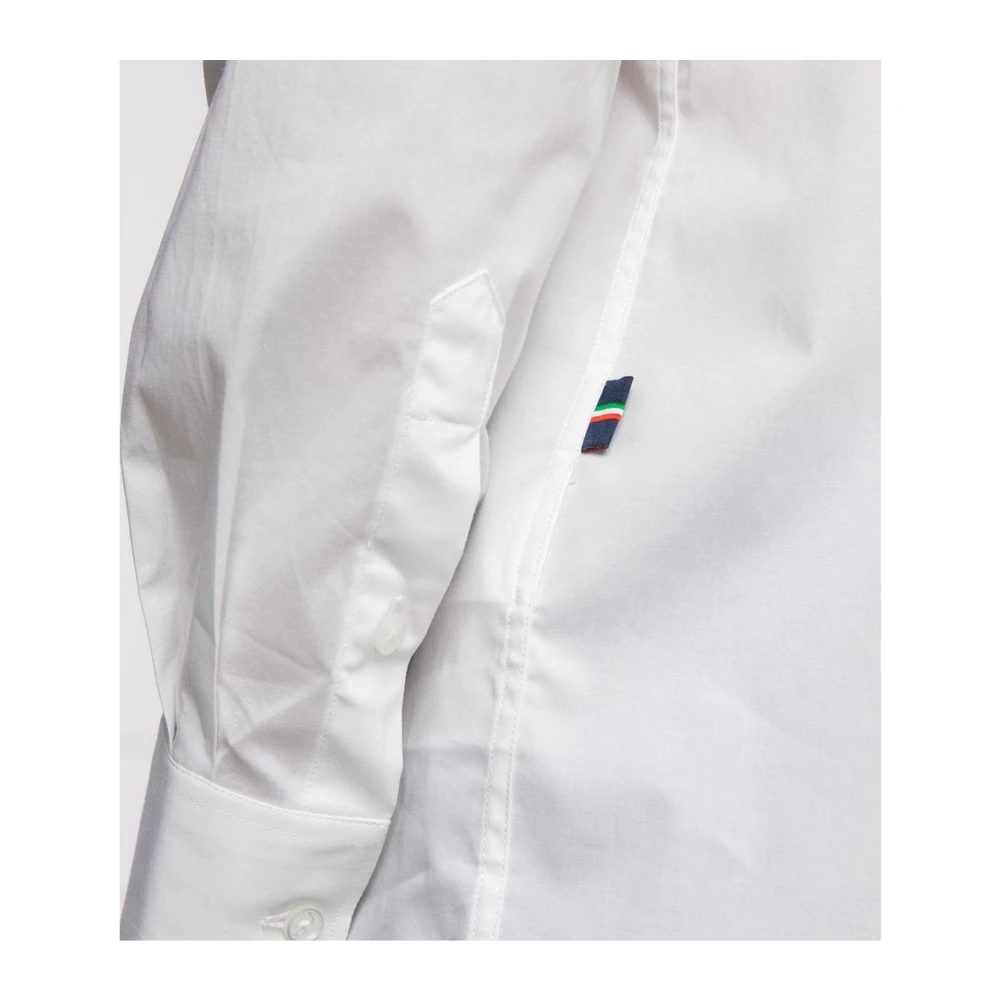 aeronautica militare Witte Slim Fit Adelaar Logo Shirt White Heren