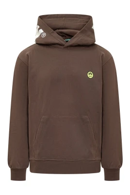 Brun hoodie med logotyptryck