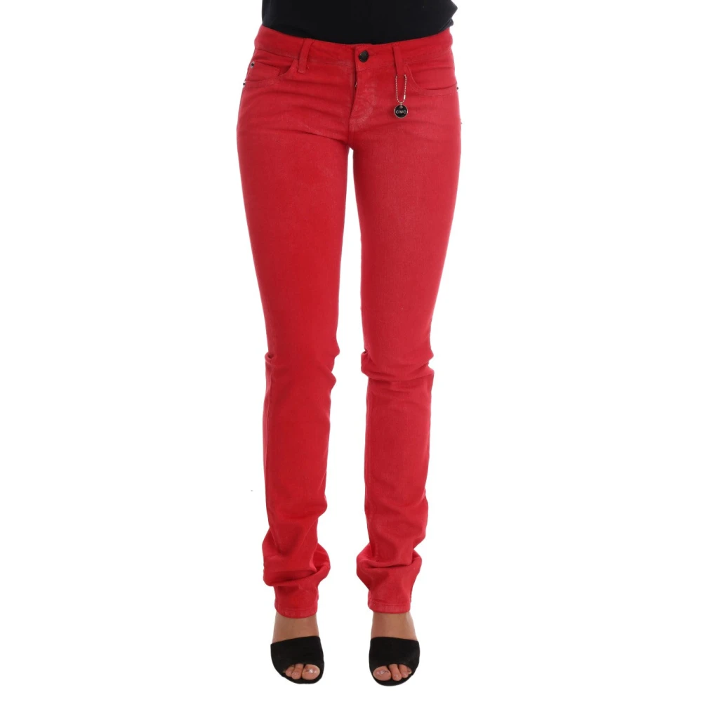 Costume National Women's Red Slim Fit Jeans, W27, Skinny Jeans