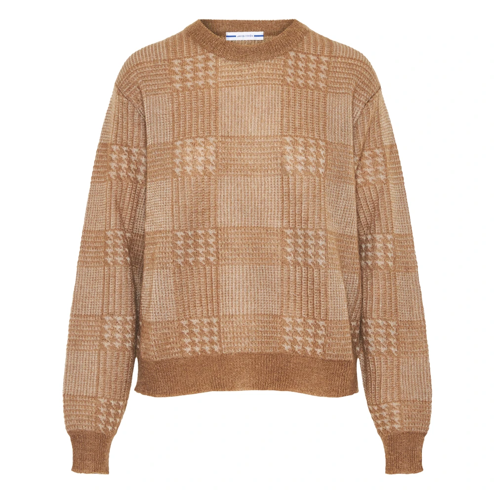 Jacob Cohën Mohair Crew-neck Gebreide kleding Made in Italy Beige Dames