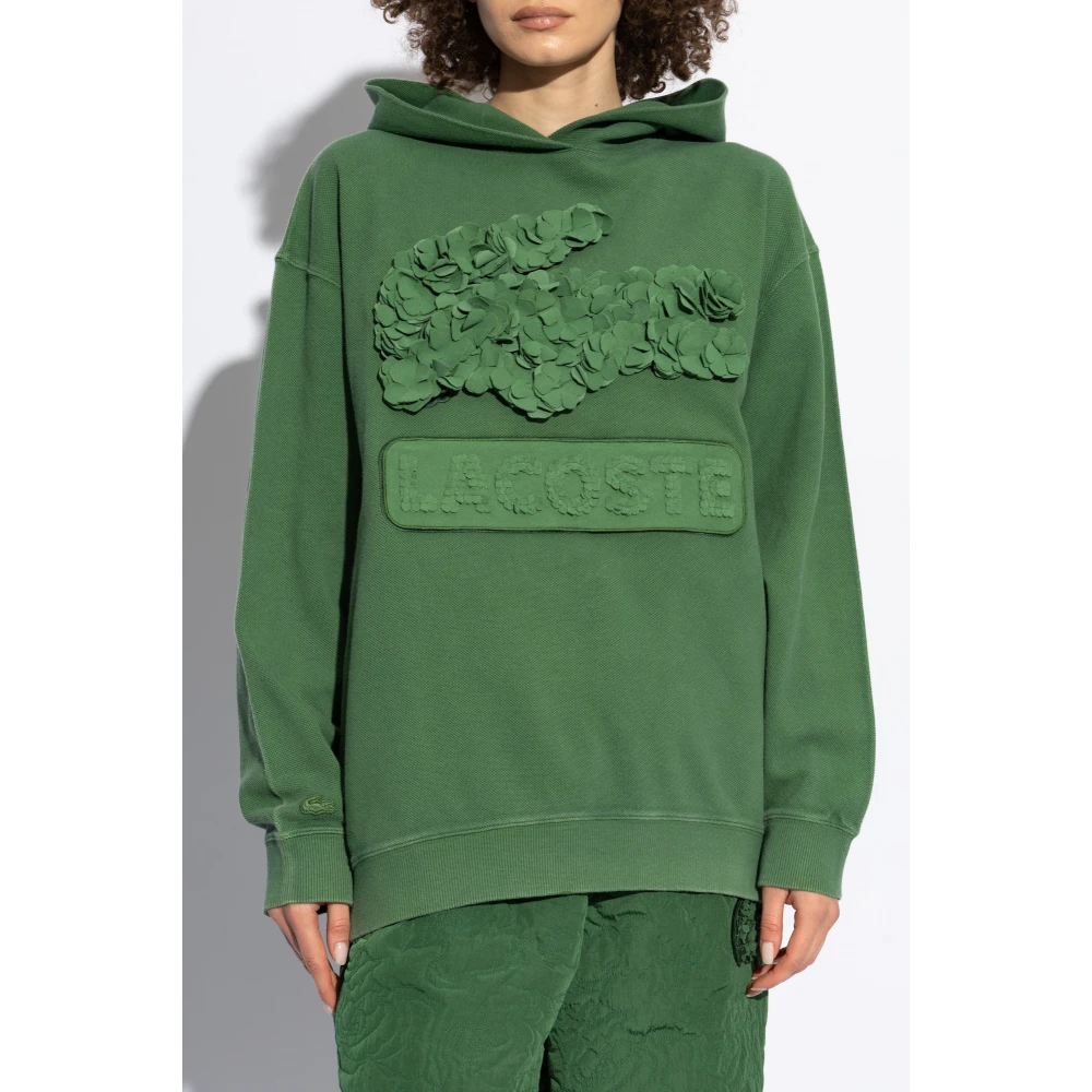 Lacoste Sweatshirt met afneembaar logo Green Dames