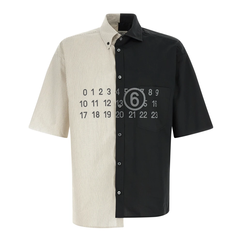 Mm6 Maison Margiela Men's Asymmetric Poplin Shirt