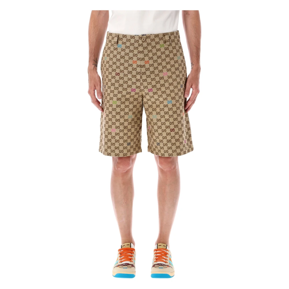 Gucci Men's Beige Gg Canvas Shorts