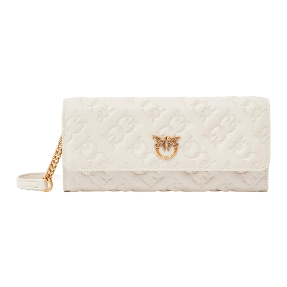 pinko Leren portemonnee met stijlcode White Dames