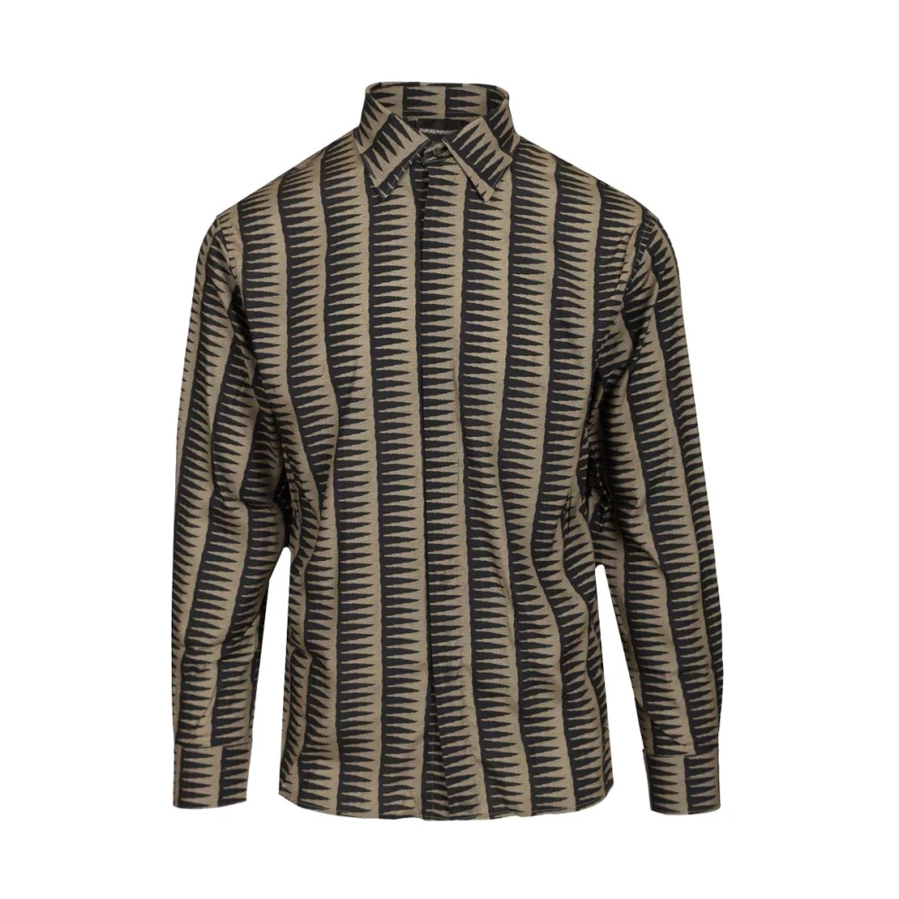 Emporio Armani Men's Brown Casual Shirts, Xl, Shirts