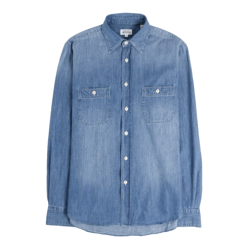 Hartford Denim shirt met iconische borstzakken Blue Heren