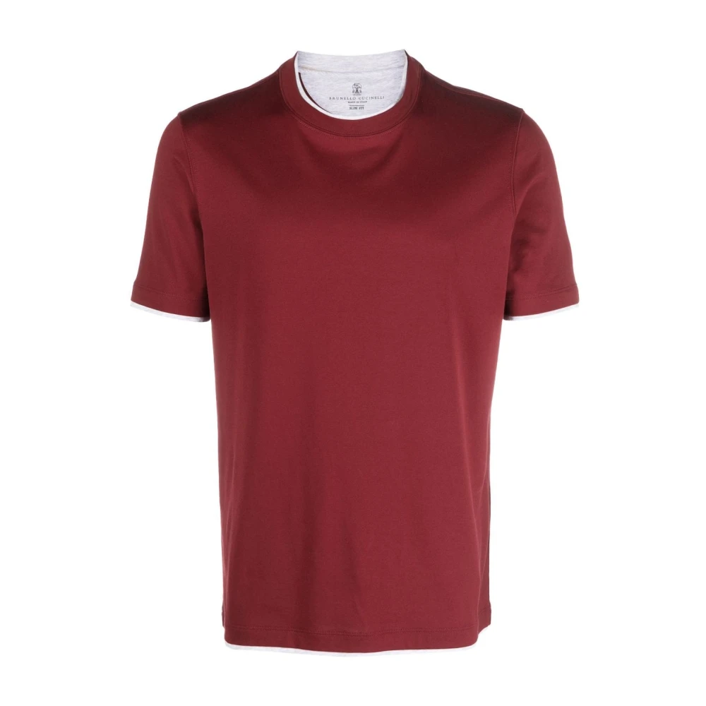 BRUNELLO CUCINELLI Stijlvolle T-shirts en Polos Red Heren
