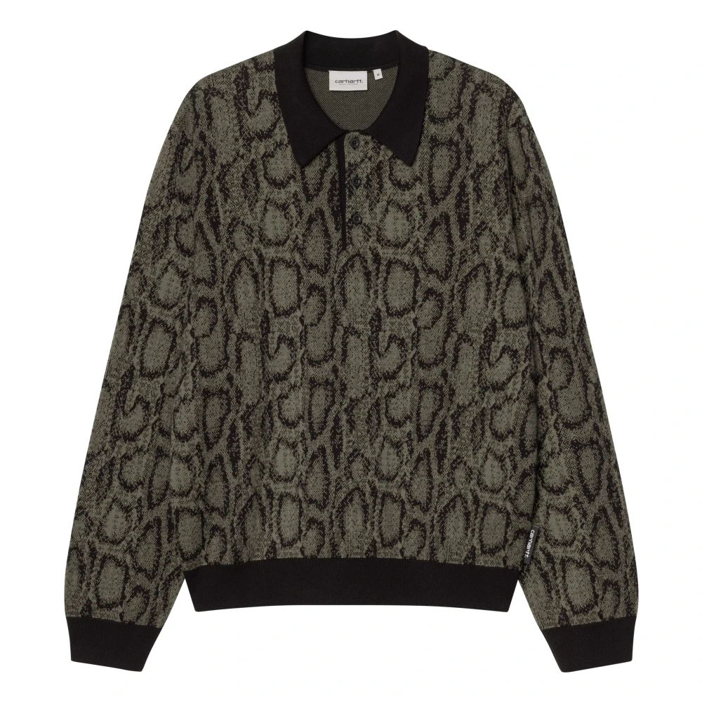Carhartt Wip Men's Black Ls Snake Polo - Polo Shirts - S - Tops