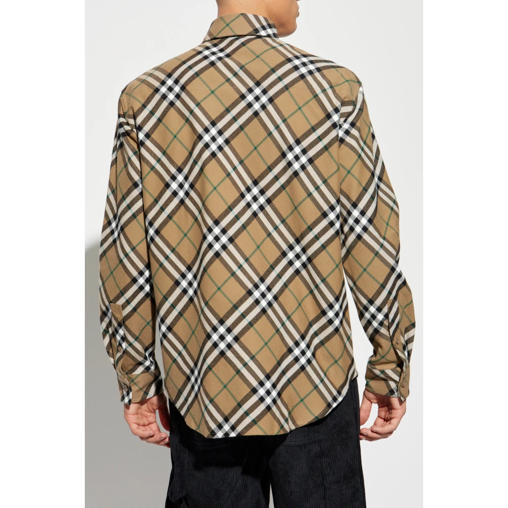Burberry Overhemd met ruitpatroon Beige Heren