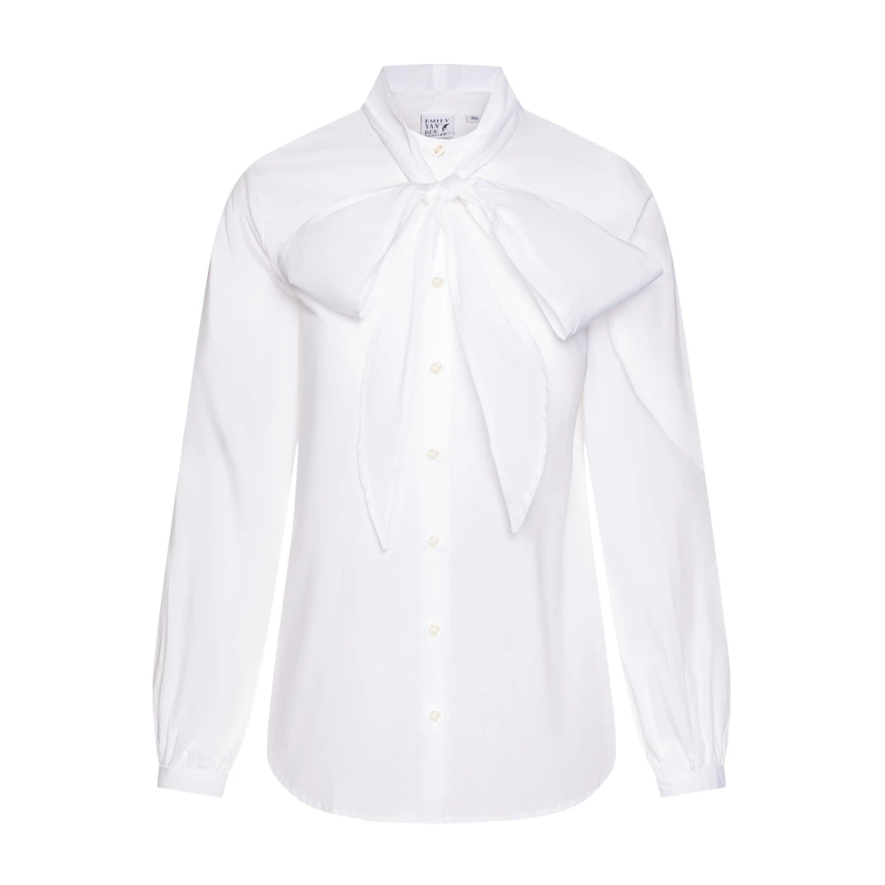 Emily Van den Bergh Elegante Blouse met Strikdetail White Dames