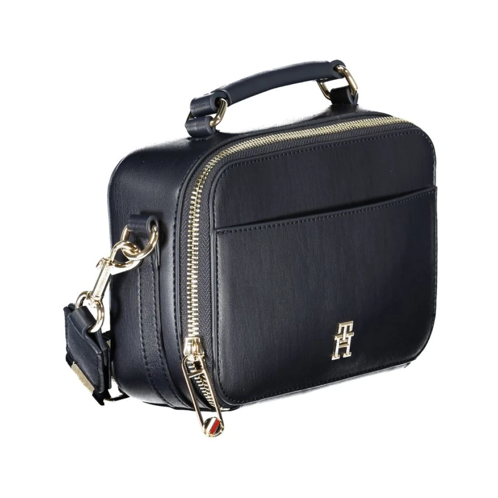 Tommy Hilfiger Blauwe Polyethyleen Handtas met Verstelbare Schouderband Blue Dames