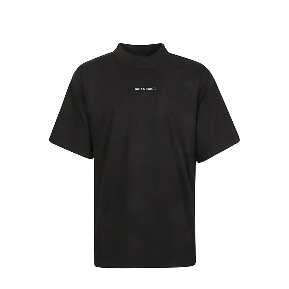 Balenciaga Zwart Logo T-shirt Korte Mouw Black Heren