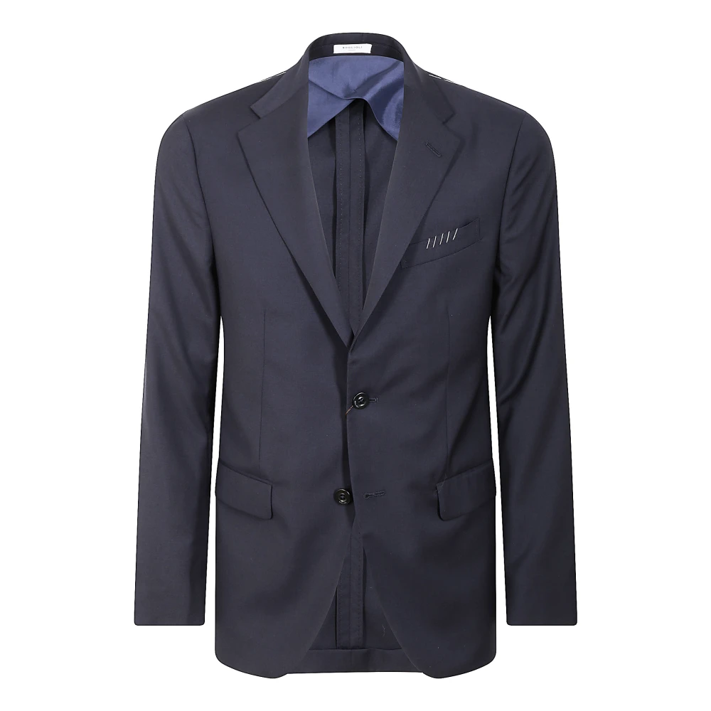 Boglioli Men's Blue Blazers, M, Luxury Wool Suit With K-Jacket