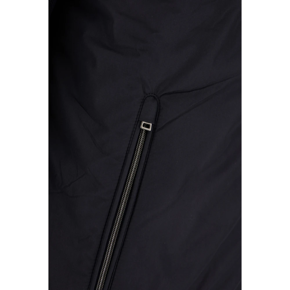 Herno Zip-Up Hooded Drawstring Jacket Blue Heren