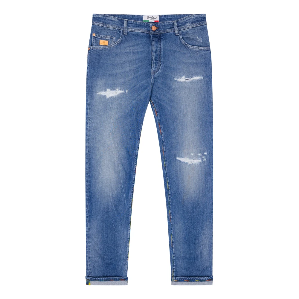 Carlo colucci Premium Tapered Fit Jeans Brooklyn Blue Heren