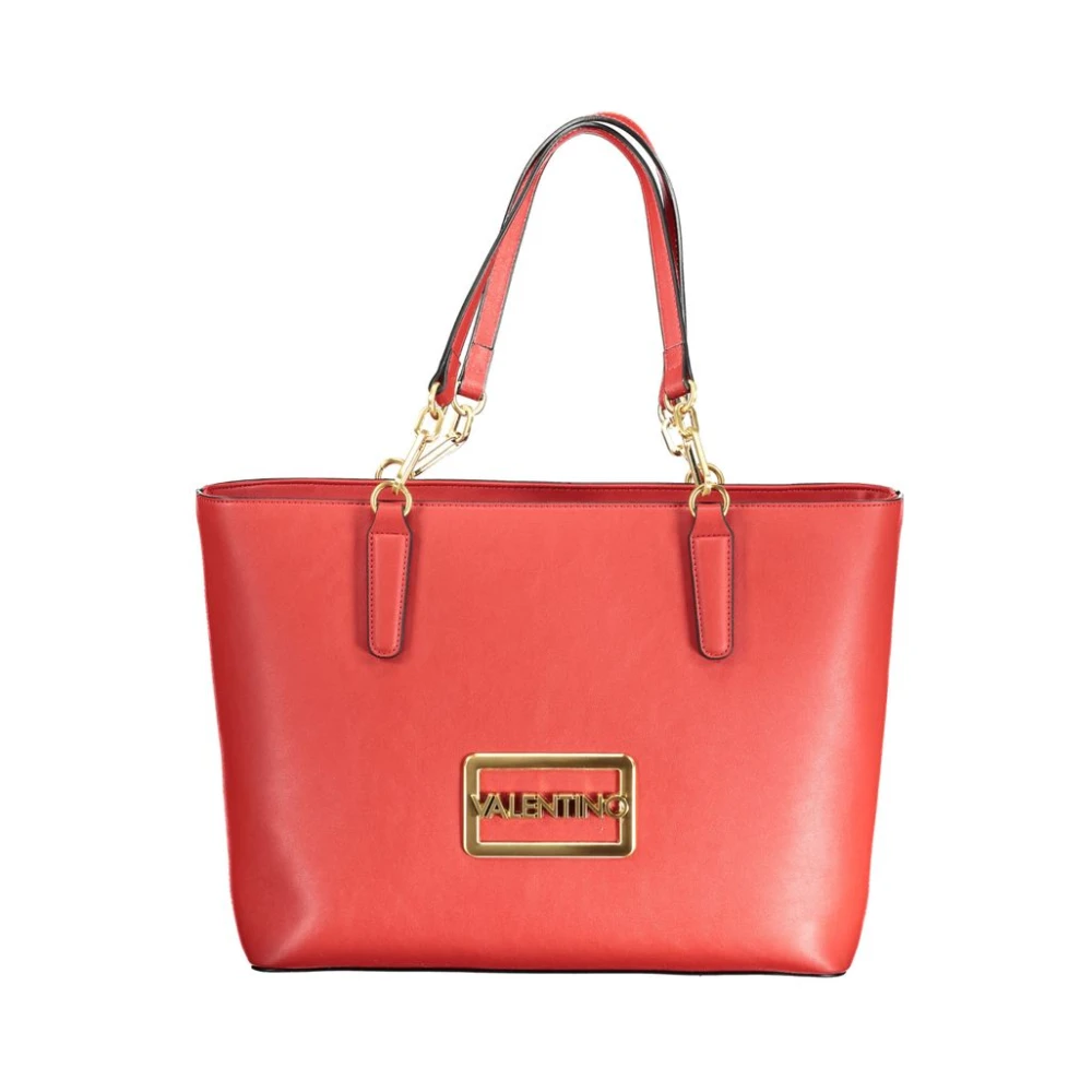 Valentino by Mario Valentino Rode polyethyleen handtas met schouderbanden Red Dames