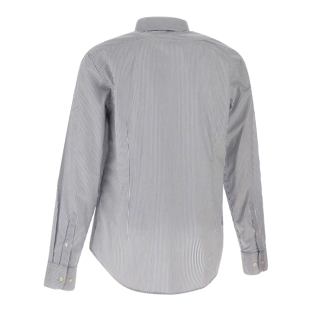LA MARTINA Blauw Gestreept Katoenen Twill Overhemd Blue Heren