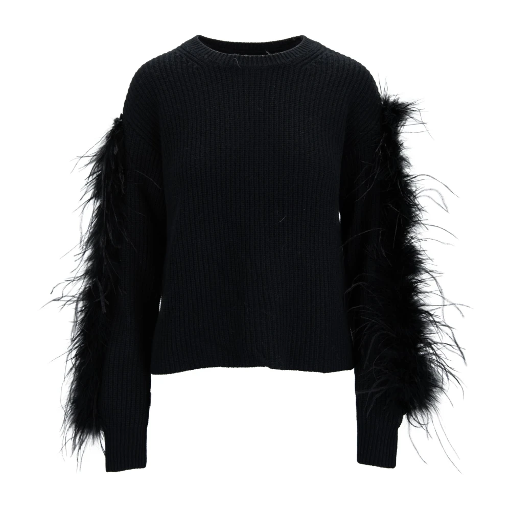 Twinset Trui met verendetail Black Dames