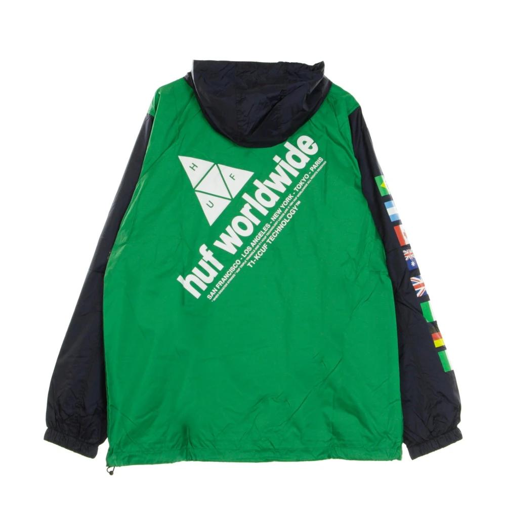 HUF Flags Anorak Jas Marineblauw Multicolor Heren