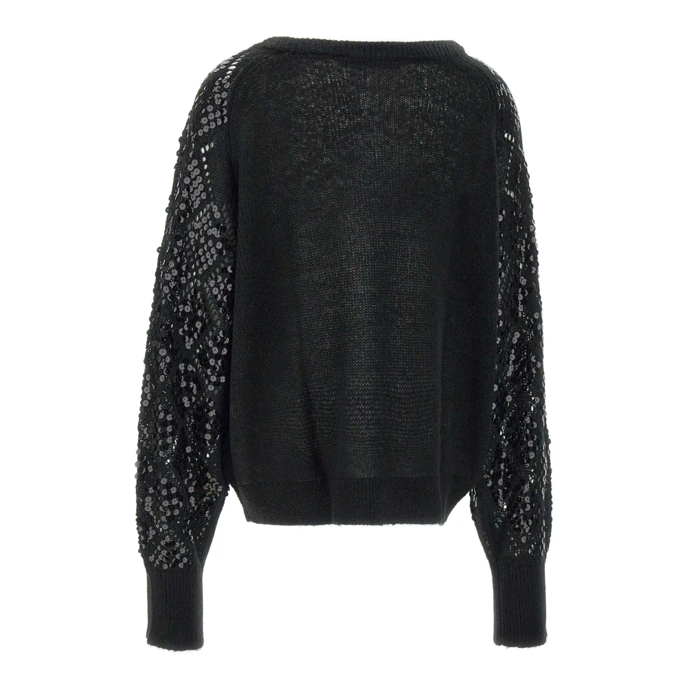Rotate Birger Christensen Zwarte Pailletten Diamant Weefsel Trui Black Dames