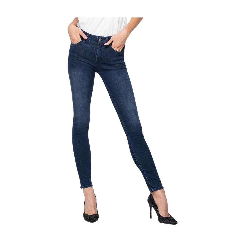 Replay Donker Indigo Skinny Jeans met Pijlen op de Benen Blue Dames