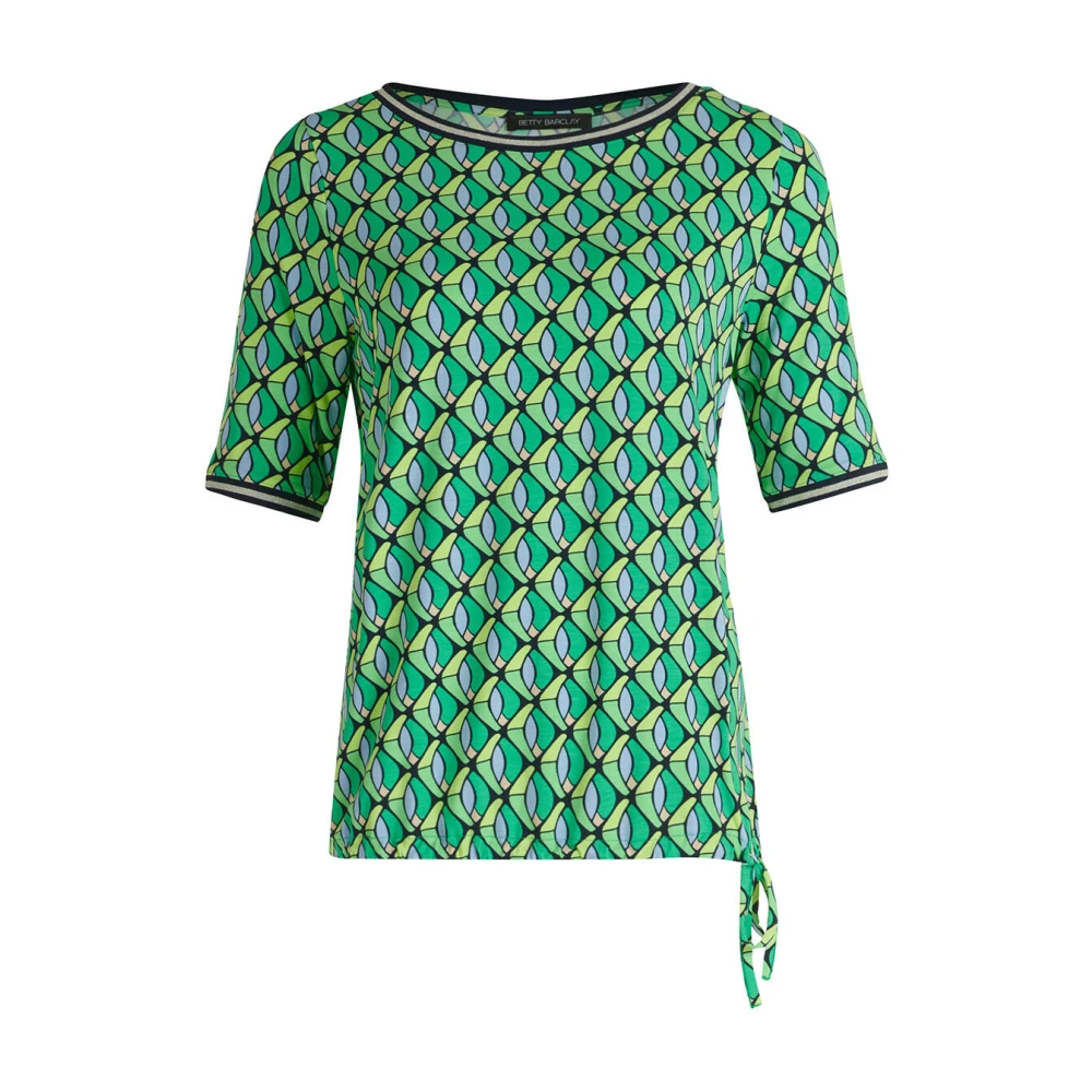 Betty Barclay Bedrukte T-shirt met koord onderin Green Dames