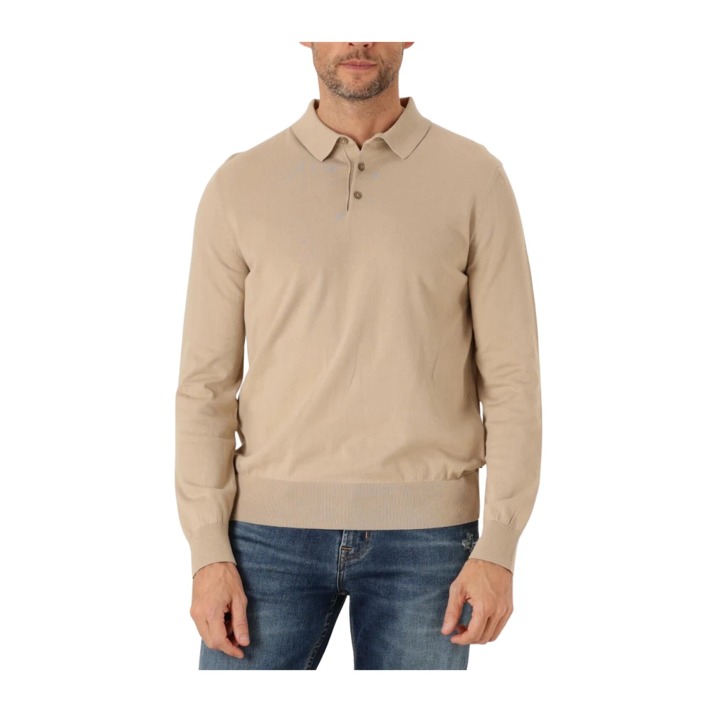 Boss Black Beige Stijlvolle Herentrui Gemello-p Beige Heren