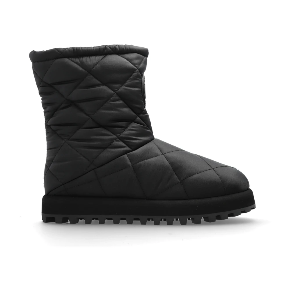 Dolce & Gabbana Men's Black Winter Boots, 10 Uk, Snow Boots With Logo