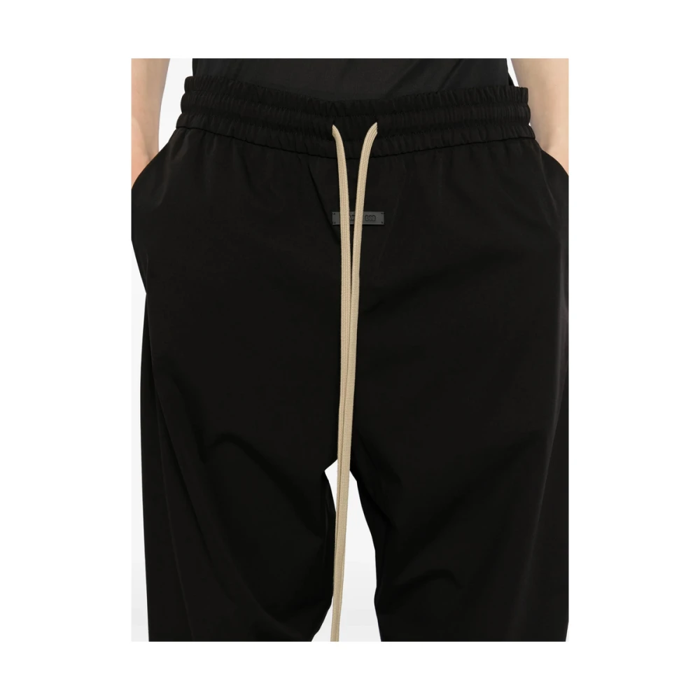 Fear Of God Zwart Elastische Trekkoord Tailleband Logo Patch Black Heren