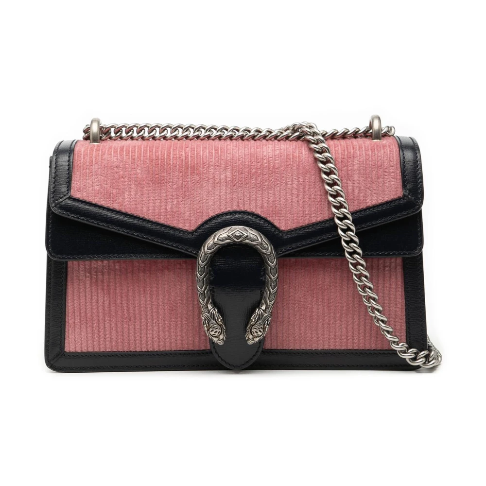 Gucci Vintage Women's Pink Pre-Owned Shoulder Bag With Chain Strap