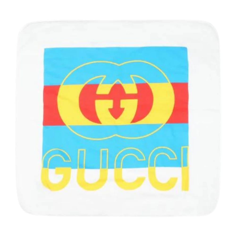 Gucci Vitt barnfilt med GG-logotyptryck White, Unisex