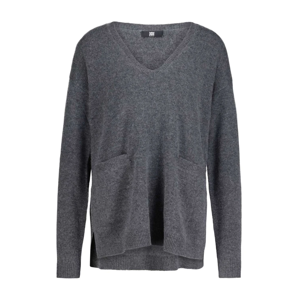 RIANI Kasjmier trui met V-hals Gray Dames