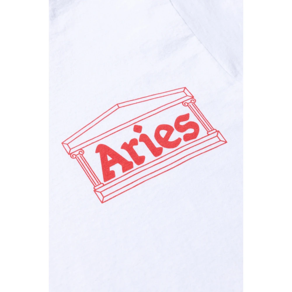 Aries Tempel Grafische Tee White Heren