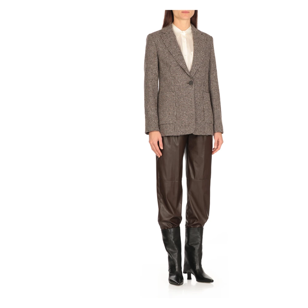 Antonelli Firenze Bruine Wol Alpaca Blazer Vrouw Brown Dames