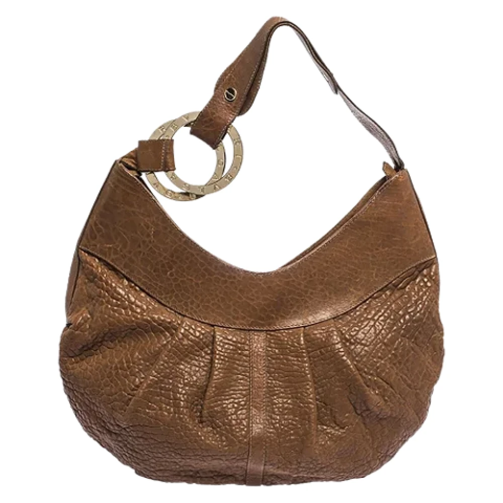 Bvlgari Vintage Pre-owned Leather handbags Brown Dames