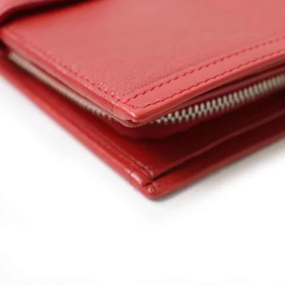 Bvlgari Vintage Pre-owned Leather wallets Red Dames