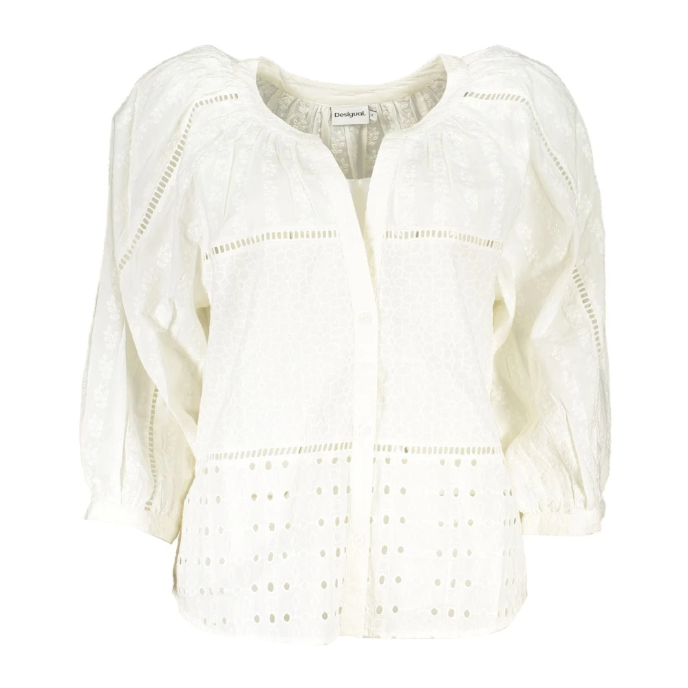 Desigual Vrouw Wit Lange Mouwen Shirt En