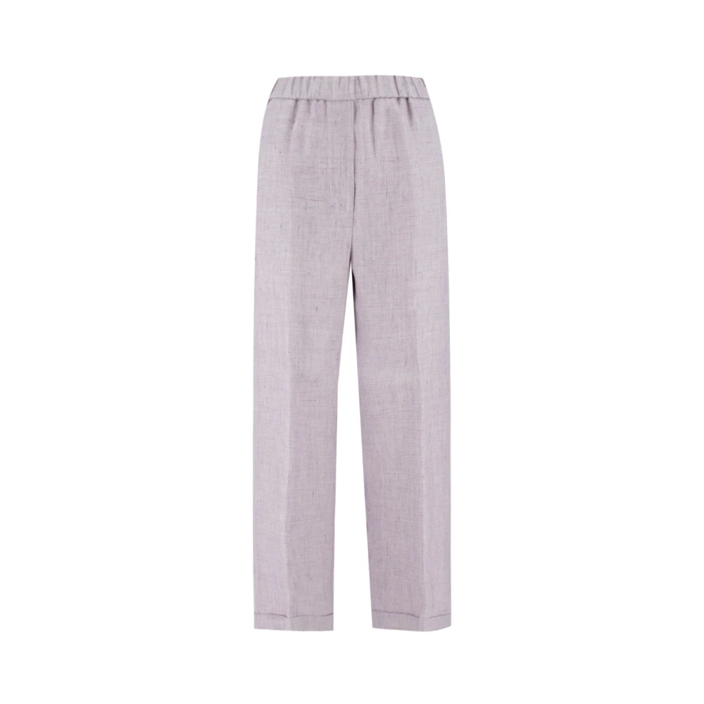 PESERICO Straight Trousers Purple Dames