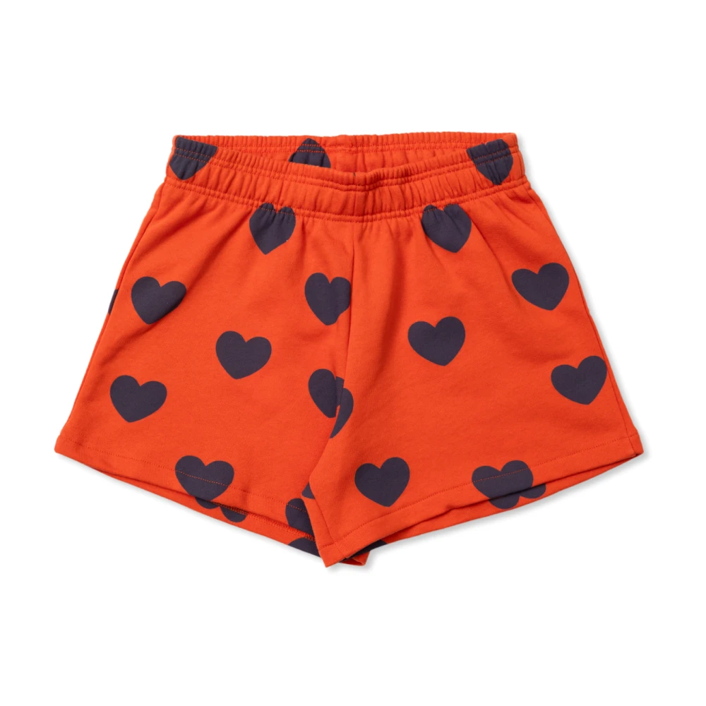 Mini Rodini Shorts med ett hjärtmotiv Red, Unisex