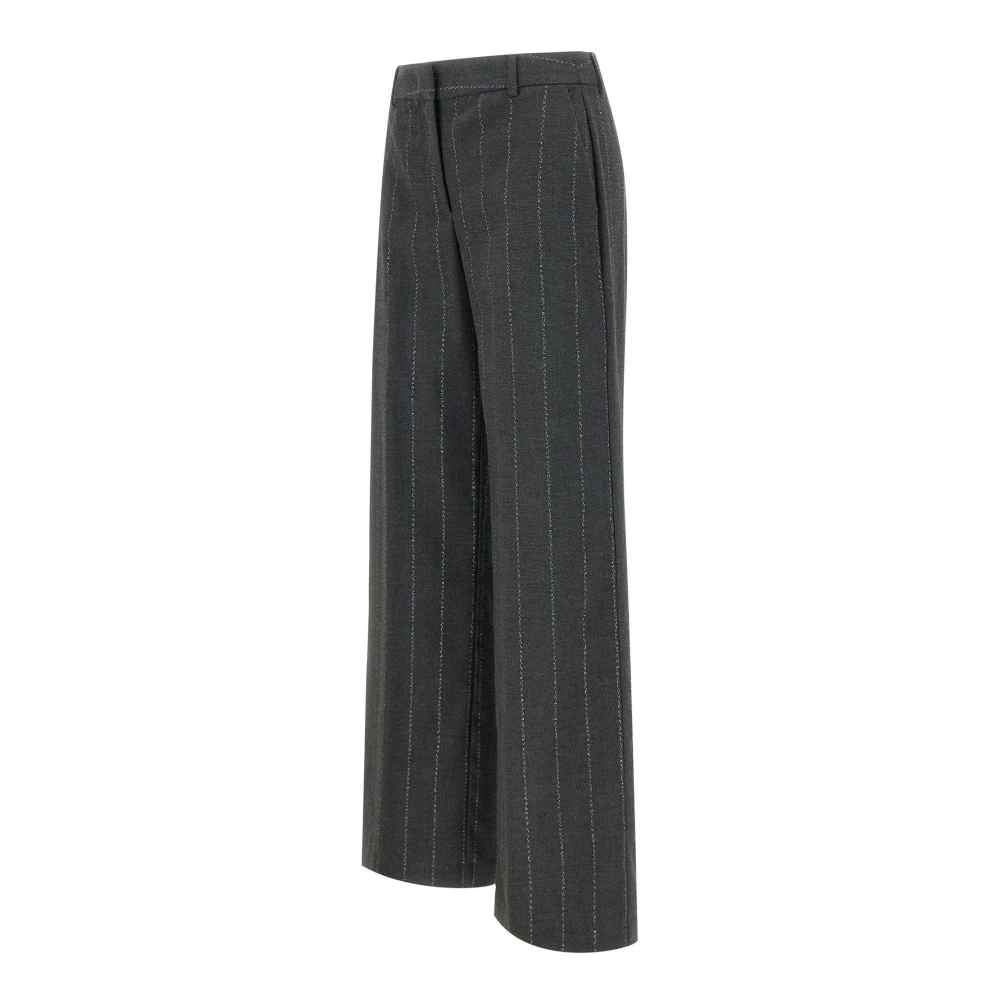 Kaos Grijze Viscosebroek met Lurex-draden Gray Dames