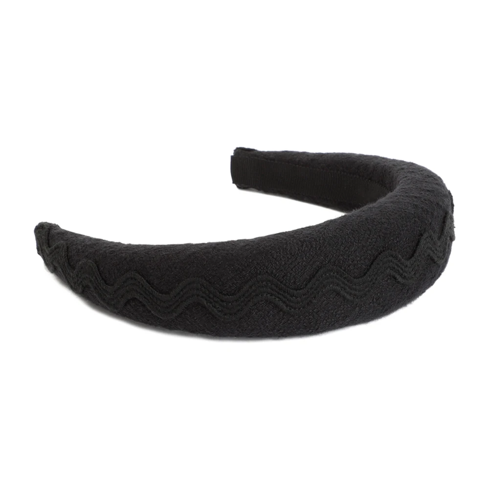 Patou Zwart katoenen hoofdband met geborduurde golven Black Dames