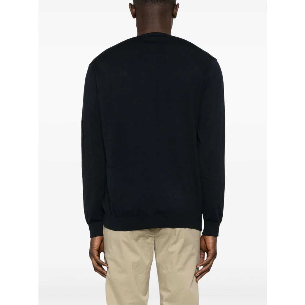 Daniele Fiesoli Navy Blue Crew Neck Sweater Blue Heren