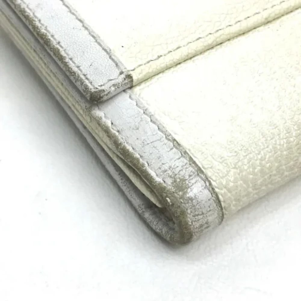 Bvlgari Vintage Pre-owned Leather wallets White Dames