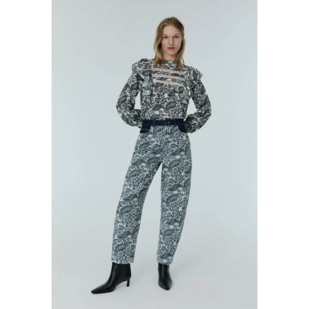 The New Society Majestic Paisley Blouse Set Blue Dames