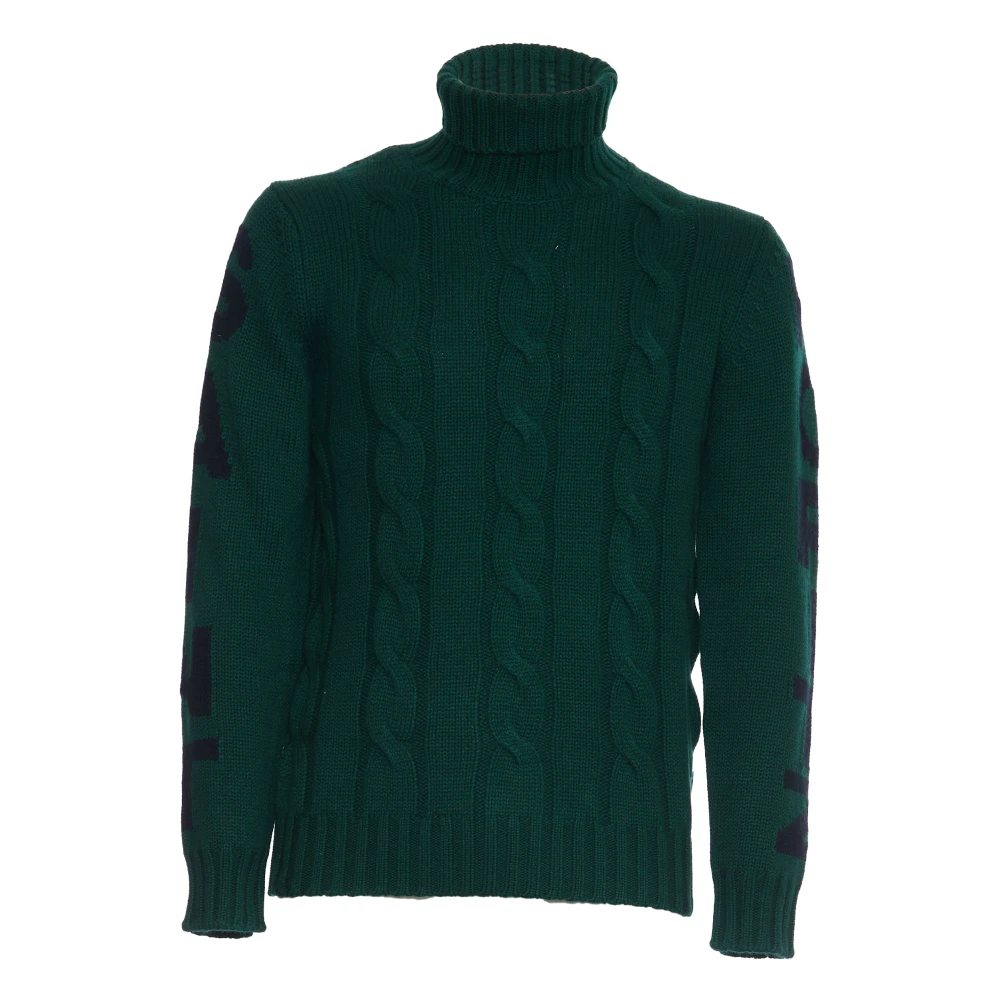 MC2 Saint Barth Groene Turtleneck Jumper Saint Moritz Print Green Heren