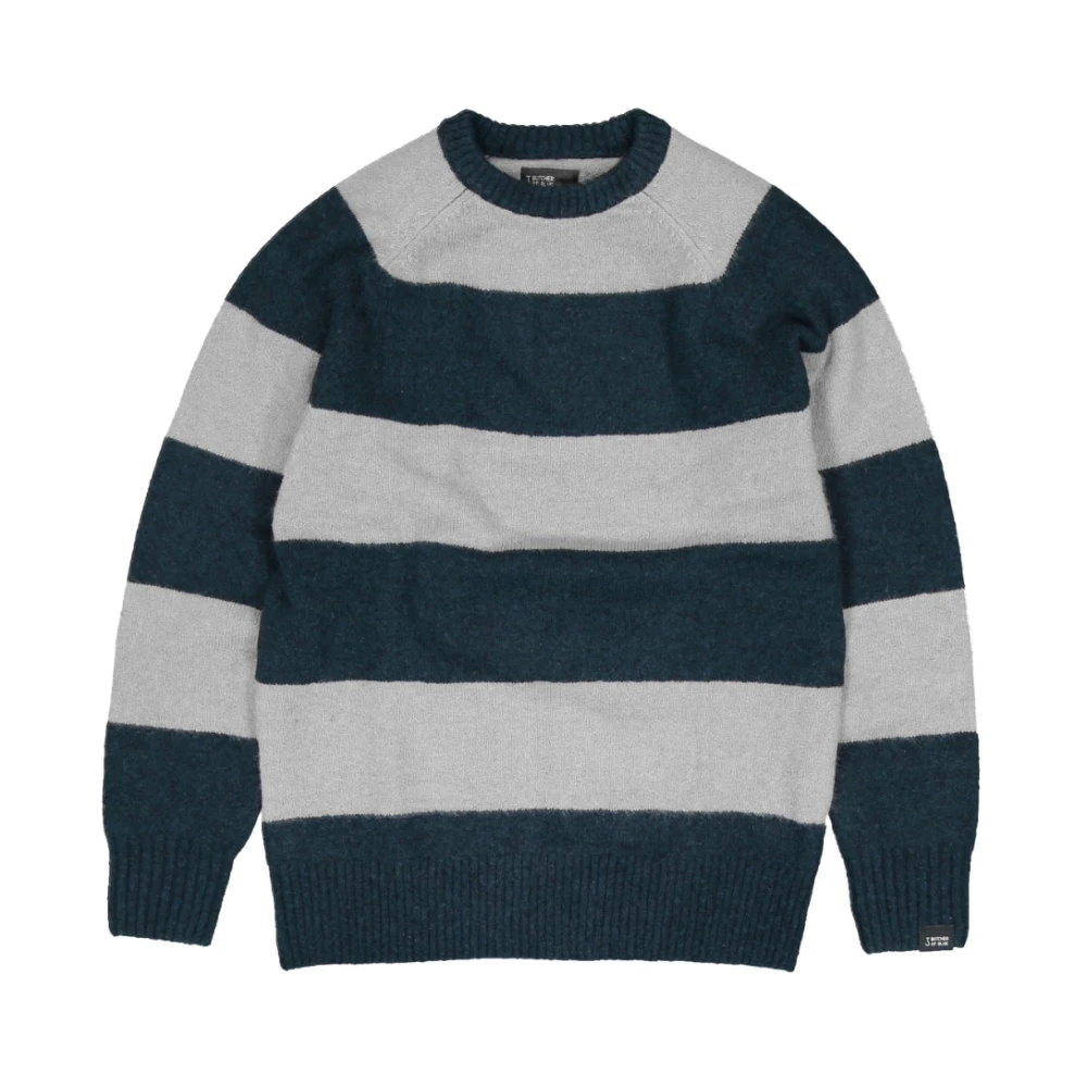 Butcher of Blue Edmund Stripe Crew Donkerblauwe Trui Blue Heren