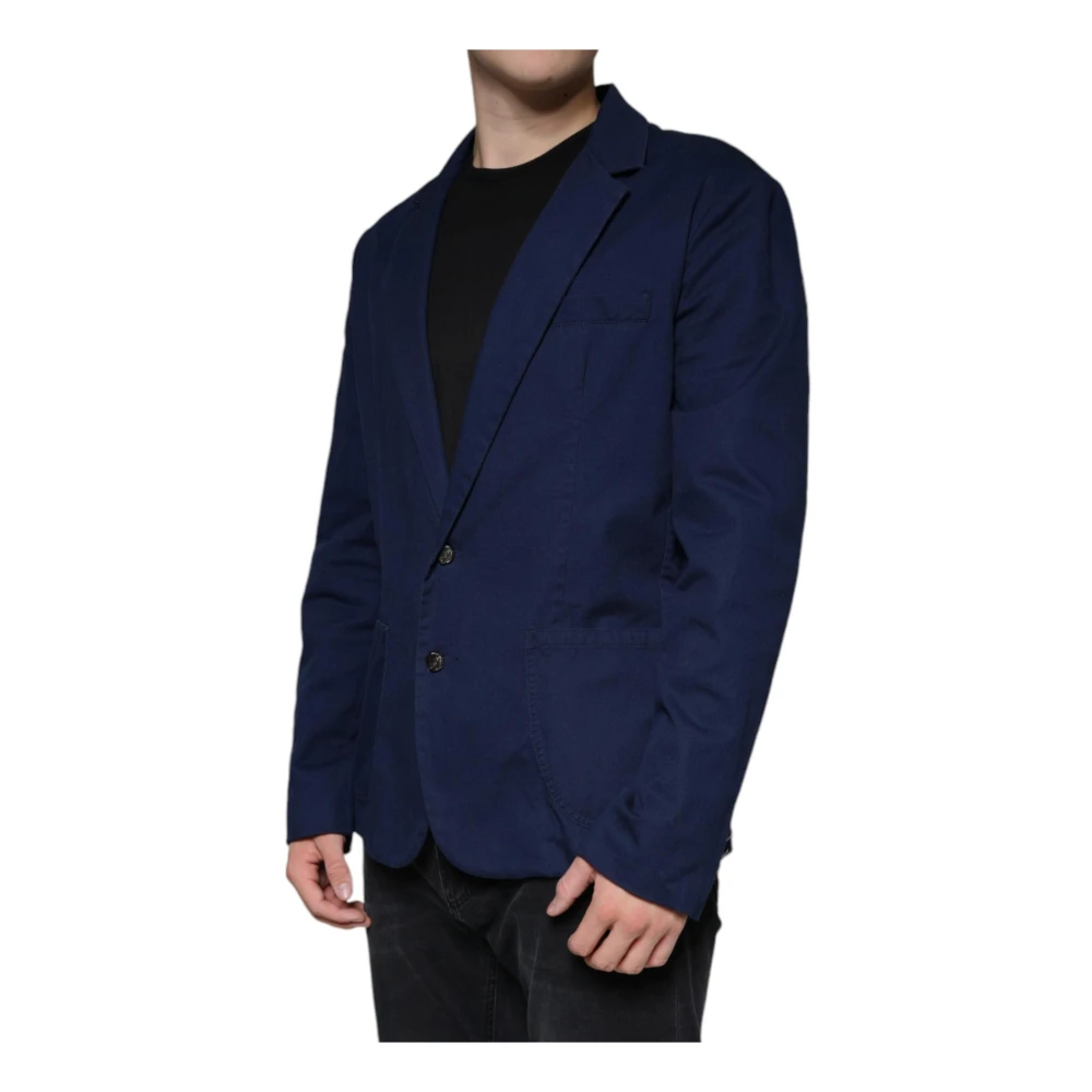 Dolce & Gabbana Blauwe Jurkjas Blazer Slim Fit Blue Heren