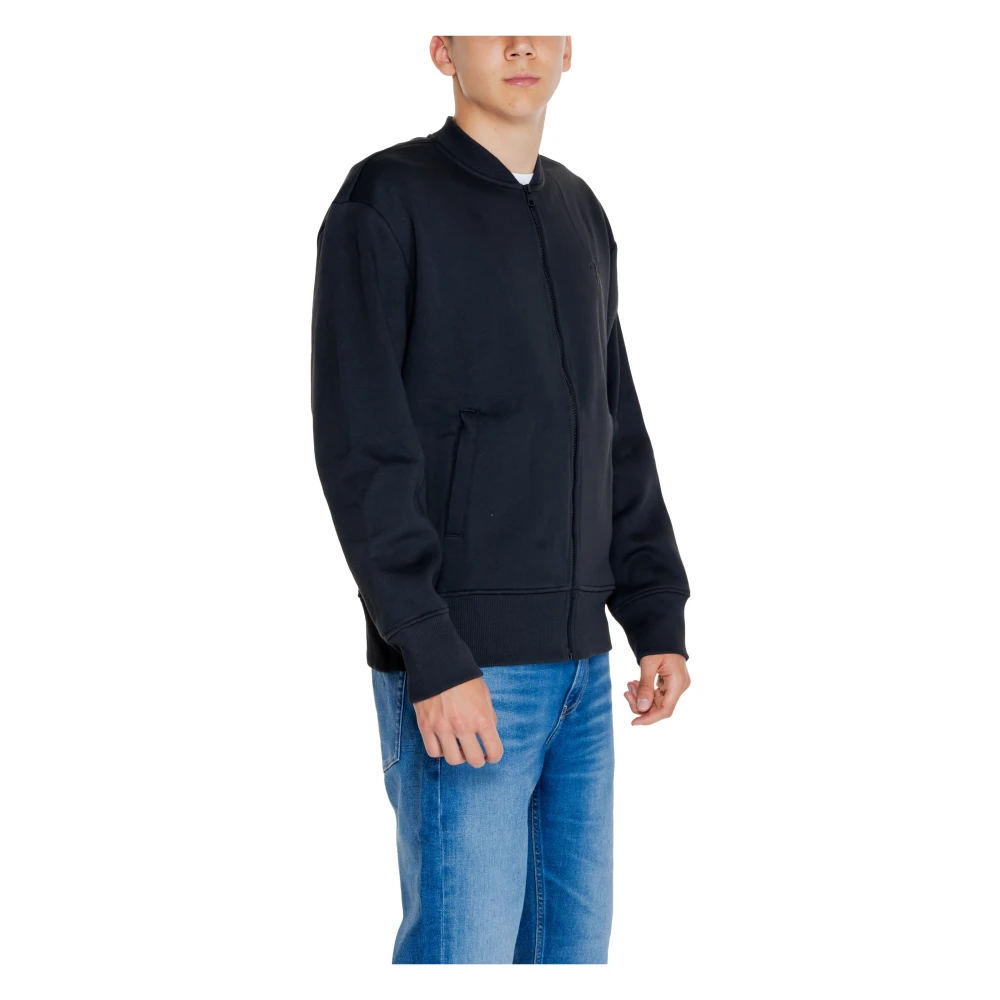 Calvin Klein Jeans Monologo Applique Sweater Herfst Winter Collectie Black Heren
