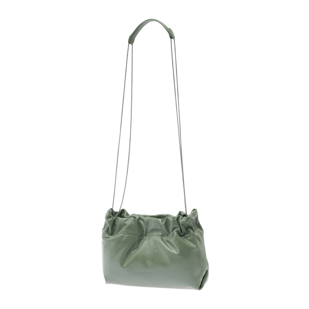 BRUNELLO CUCINELLI Groene Suède Schoudertas met Ketting Green Dames