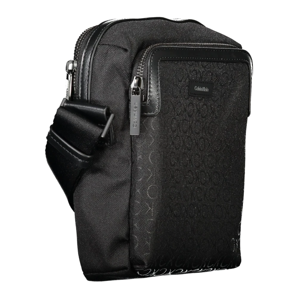 Calvin Klein Zwarte Heren Schoudertas Contrast Details Black Heren